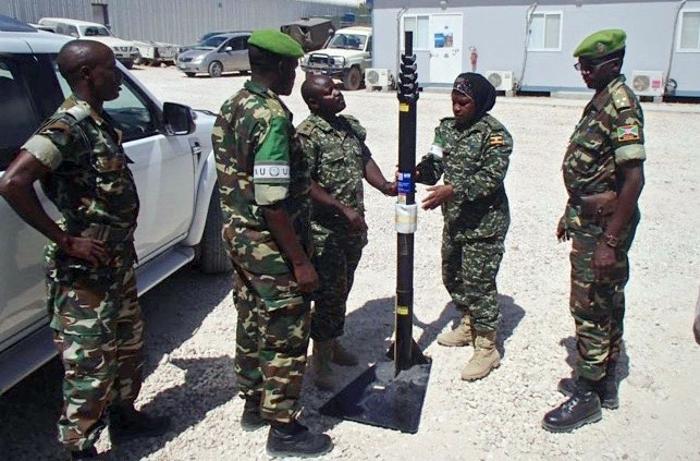 Trainees familiarize themselves with some of the new equipment they were provided with during the three-day training event