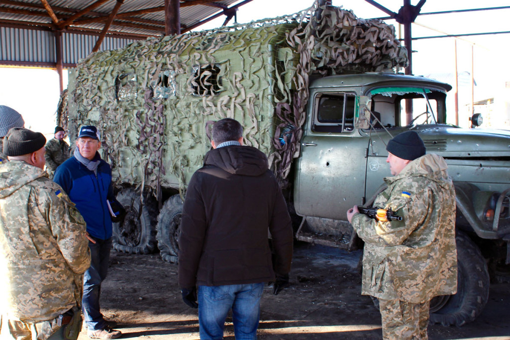 Jim learns how Russian-backed separatist artillery destroyed a vehicle on the frontlines