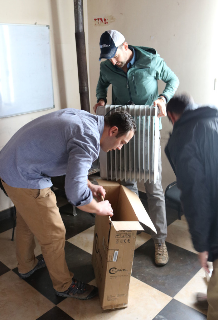 Safe electric heaters were provided to replace the toxic, hazardous wood-burning stoves in the schools and community centers in the settlements