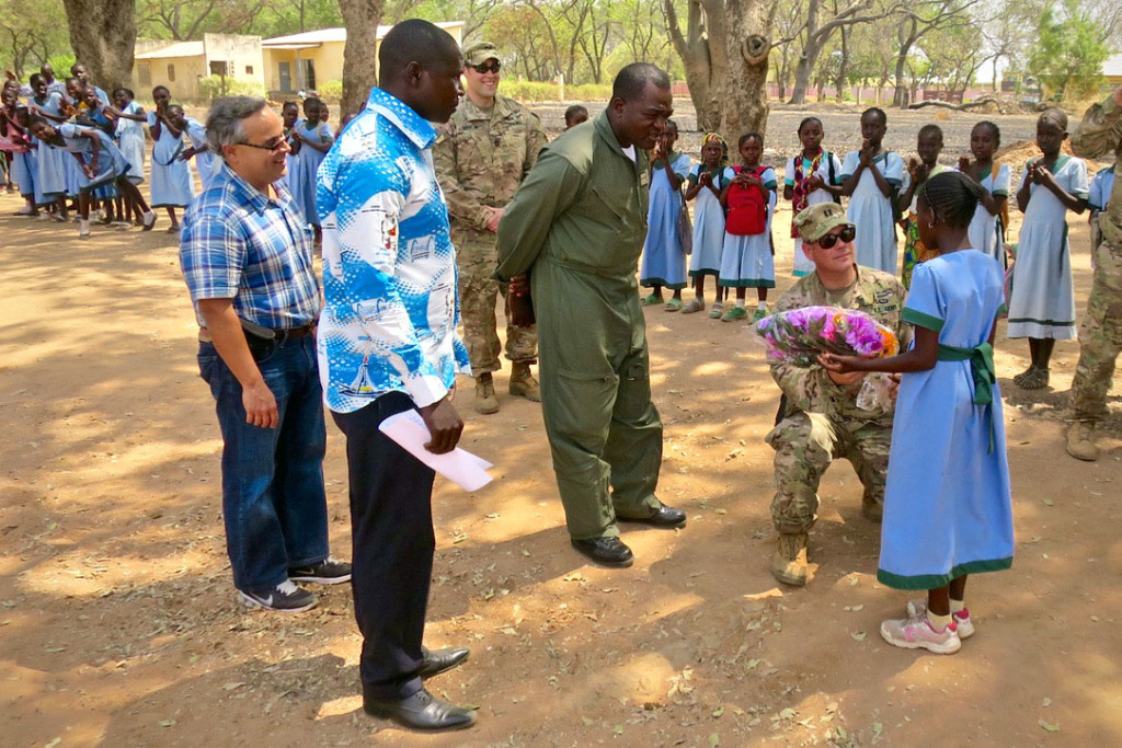 US Army in Cameroon handing out school supplies