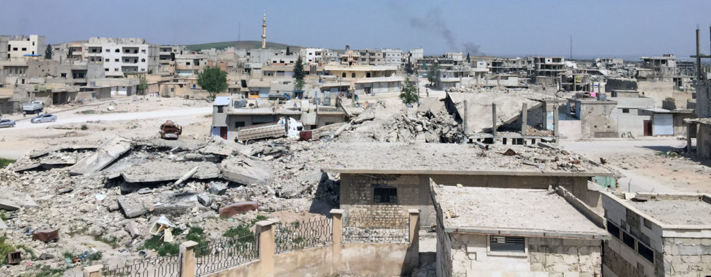 Downtown Kobani, still devastated more than a year and half after a vicious siege by the Islamic State