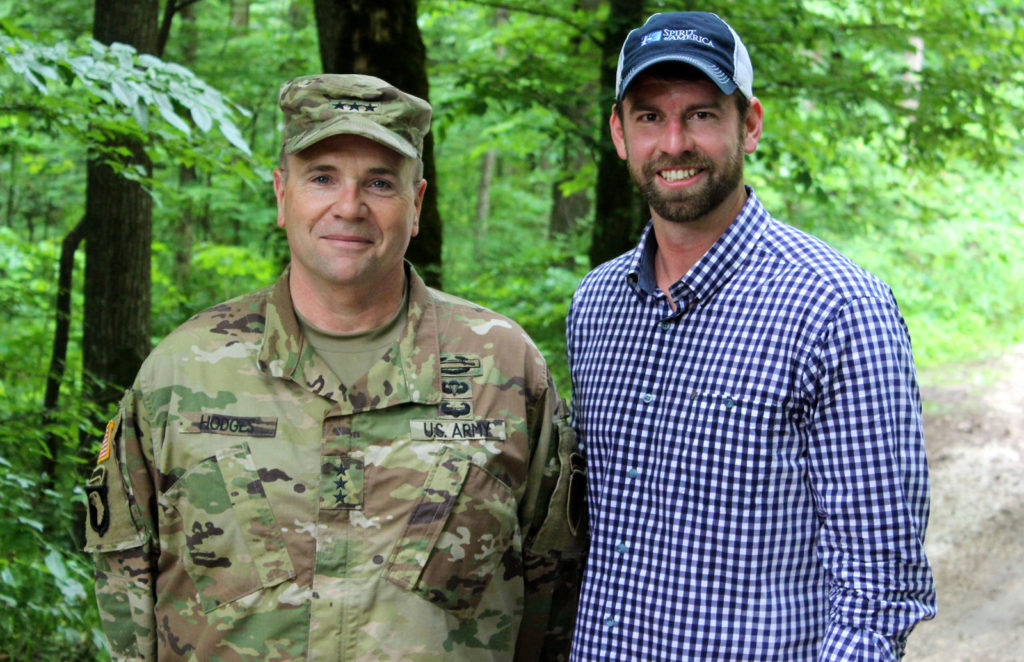 Lt. Gen. Hodges, Commanding General, United States Army Europe, and Spirit of America’s Chris Clary in Moldova.