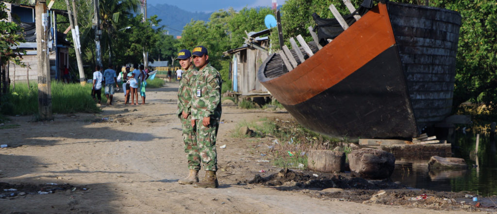 The Colombian Navy provided security while fumigation technicians sprayed homes in the area