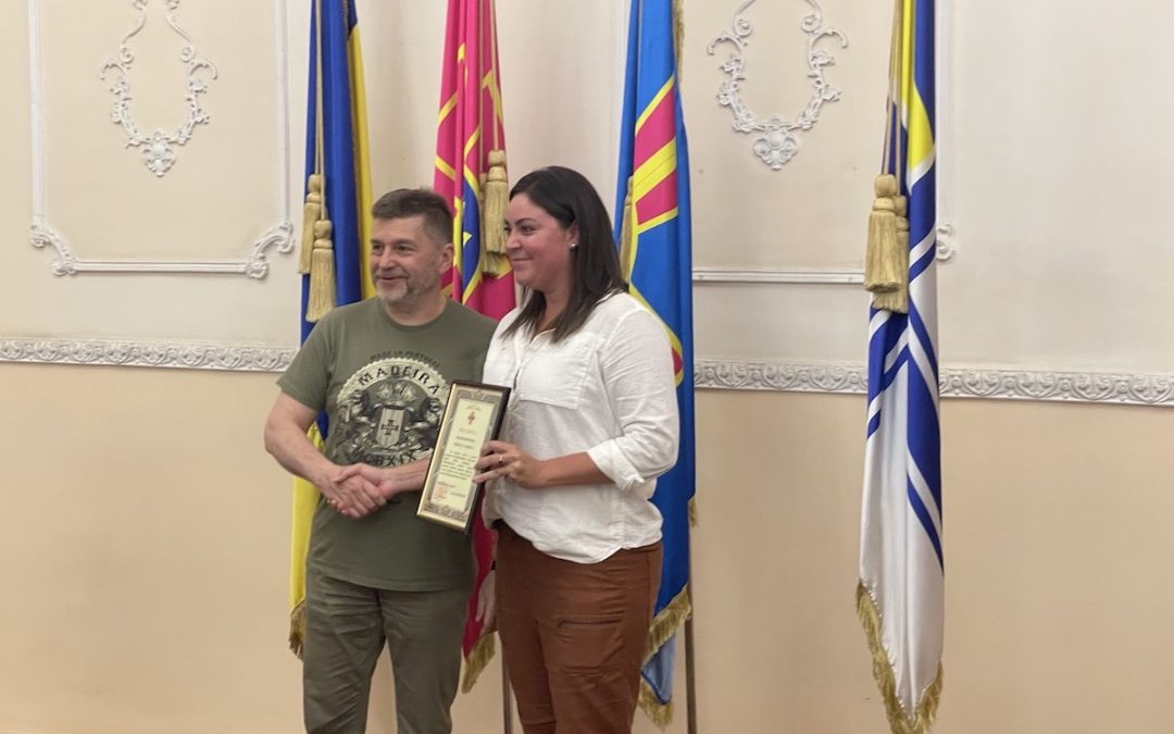 Ukrainian Ministry of Defense presents Spirit of America with an award